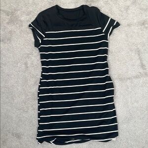 Black and White Striped Shirt Dress